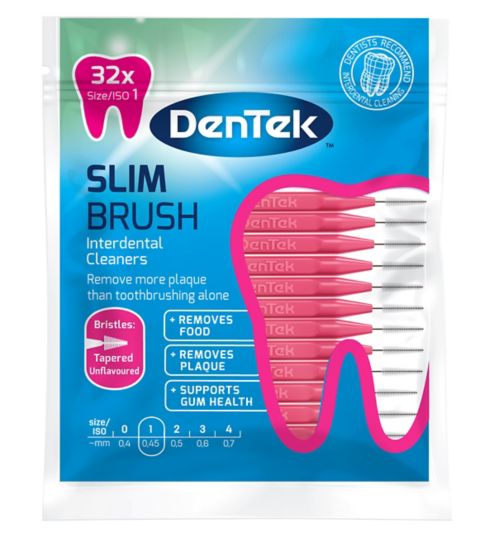 DenTek Slim Brush Interdental Cleaners Unflavoured 32 Pack