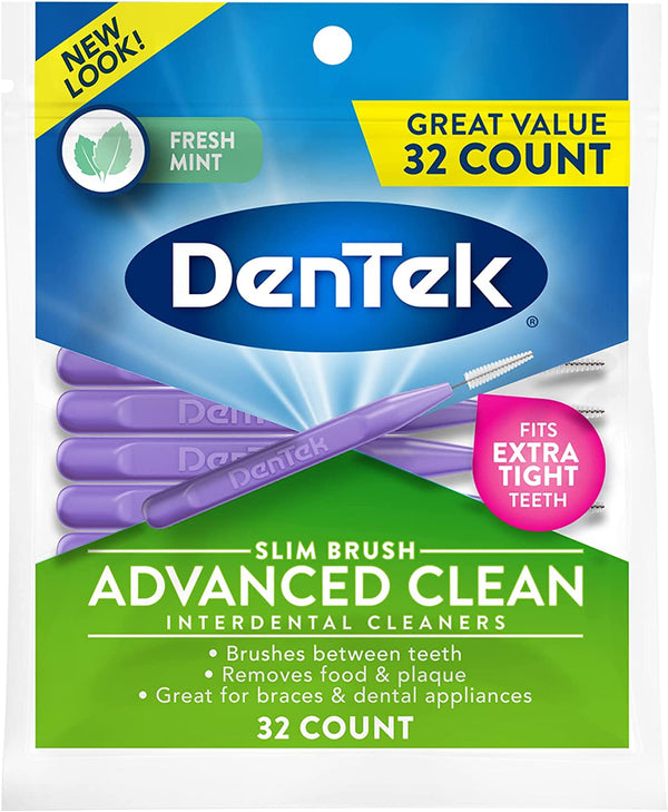 DenTek Slim Brush Interdental Cleaners Extra Tight 32 Pack